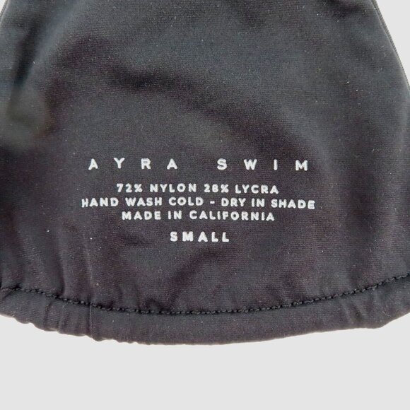 AYRA SWIM Womens Small Solid Black Triangle Bikini Top Unlined Swimwear Wireless - Picture 5 of 7